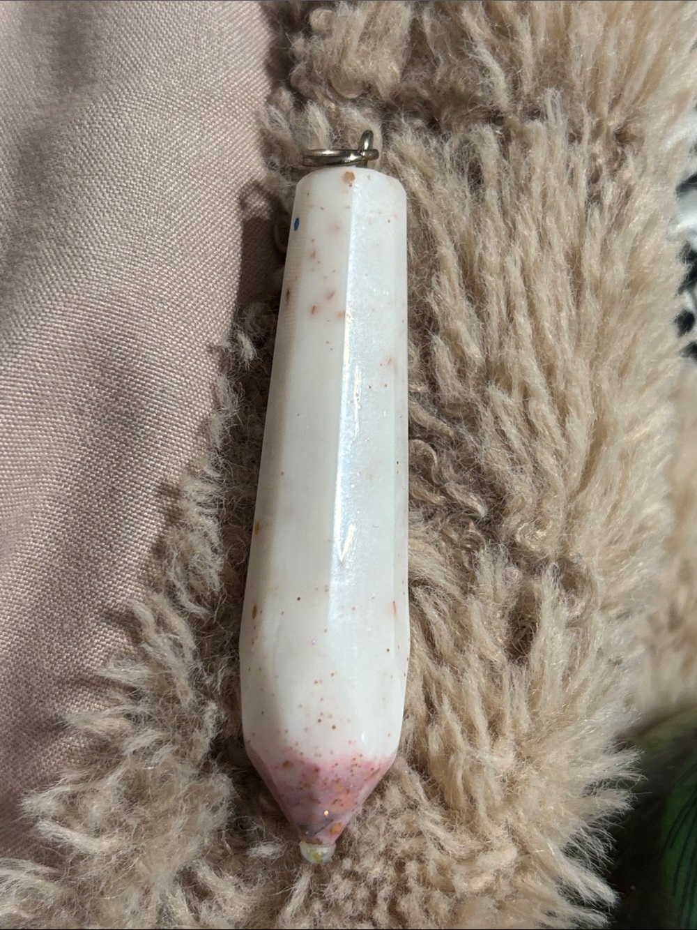 Pink and White Pendant (handmade)